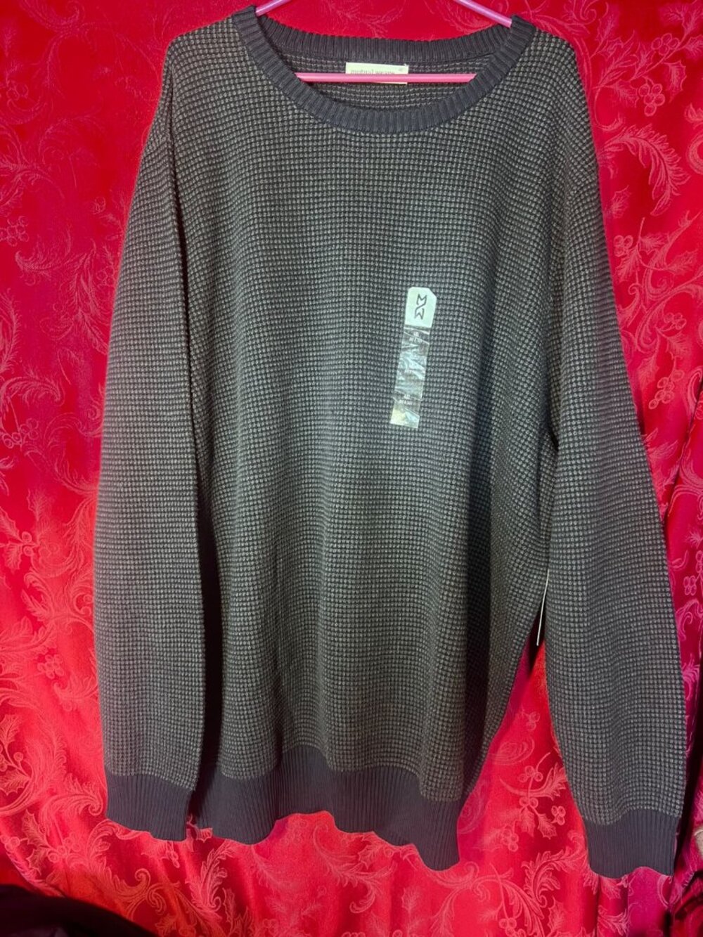 NWT Mutual Weave Men's 4XL Dark Grey Knit Pullover Sweater